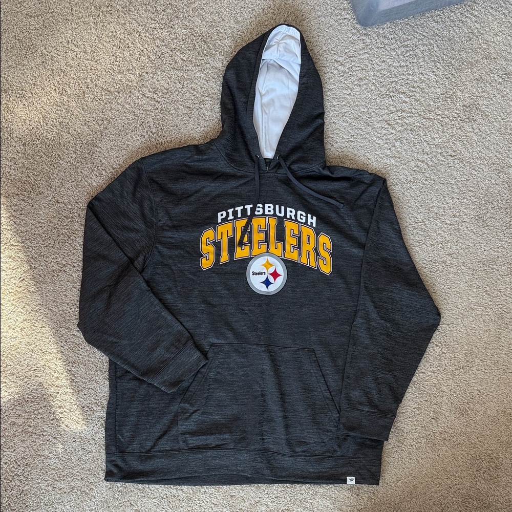 Pittsburgh Steelers Heather Charcoal Grey Pullover Hoodie Men’s 3XLB